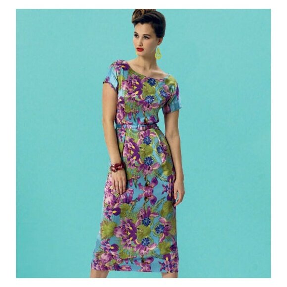 Vogue V8875 Misses 8 to 16 Circa 1955 Fitted Dress and Coat UNCUT Sewing Pattern - Picture 5 of 6